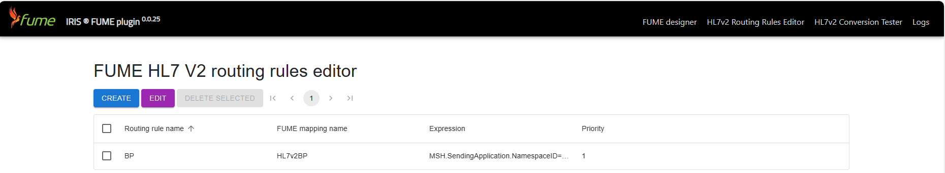FUME plugin routing rules editor