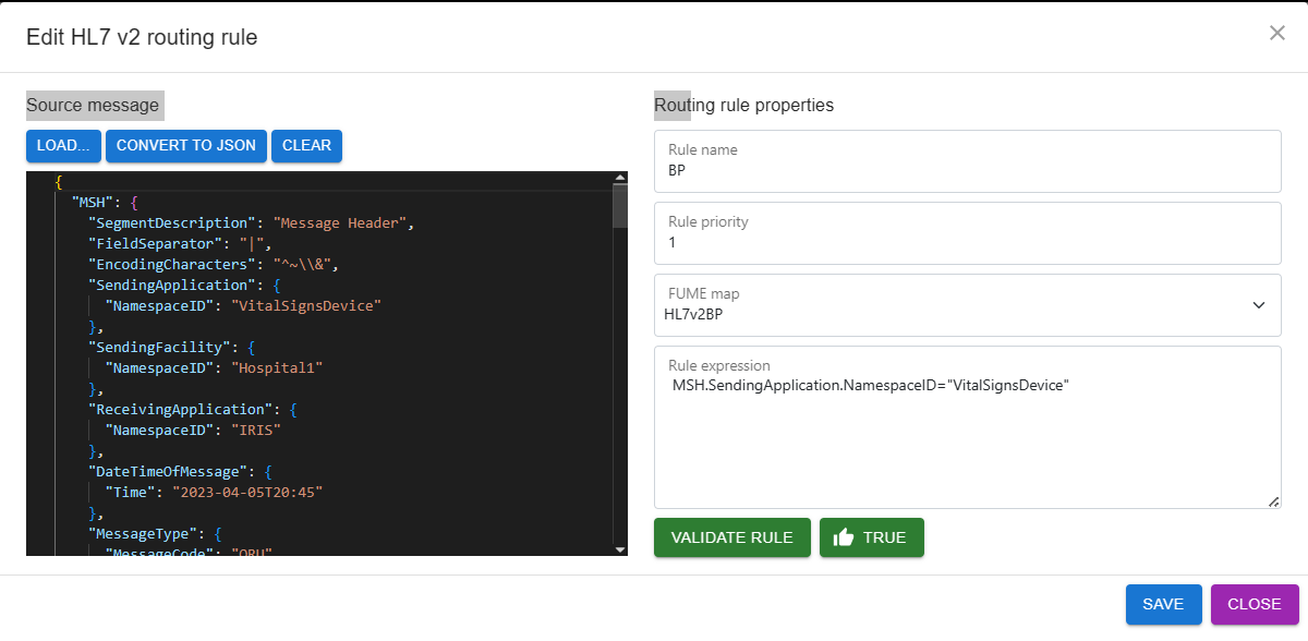 FUME plugin routing rules editor